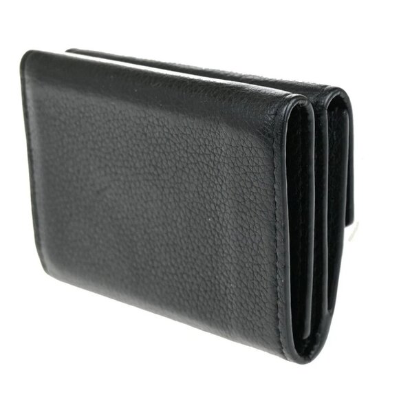 LOUIS VUITTON LV Logo Lock Mini Trifold Wallet Calf Leather Black - Picture 4 of 13